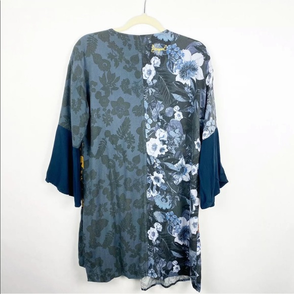 Desigual Floral Patchwork Ruffle Hem Tunic Dress - Picture 2 of 7